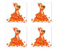 Animal Eating a Nut Coaster Set Of Four