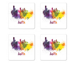 Clipping Path White Outlined Coaster Set Of Four