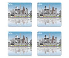 Digital Art Water Reflection Coaster Set Of Four