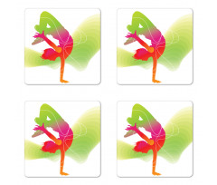 Colorful Sporty Theme Coaster Set Of Four