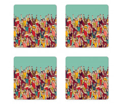 Youthful Polka Dotted Tshirts Coaster Set Of Four