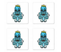 Beard Royal Crown Skeleton Coaster Set Of Four