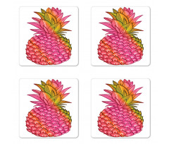 Tropical Organic Fruit Coaster Set Of Four