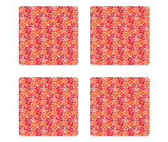 Grunge Petal Silhouettes Coaster Set Of Four