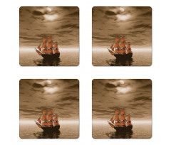 Lonely Ship Sailing Coaster Set Of Four