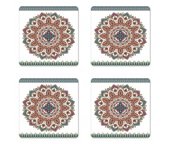 Floral Motifs Oriental Coaster Set Of Four