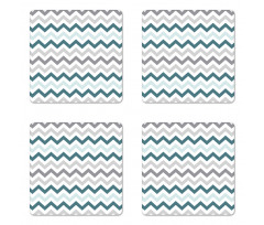 Simple Geometric Zigzags Coaster Set Of Four