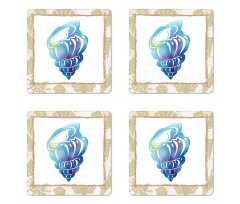 Aquatic Cockleshell Coaster Set Of Four