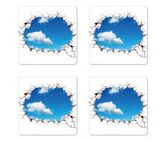 Clouds Scene from Crack Modern Coaster Set Of Four