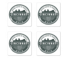 Aged America Emblem Ohio Coaster Set Of Four