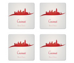 United States Busy City Coaster Set Of Four