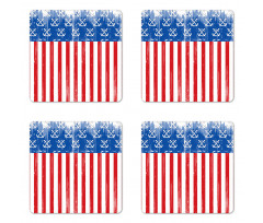 Patriotic Grunge Flag Marine Coaster Set Of Four