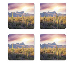 Saguaro Cactus and Mountain Coaster Set Of Four