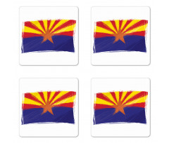 Grunge Design State Flag Coaster Set Of Four