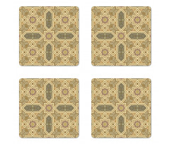 Botanical Inspired Motif Coaster Set Of Four