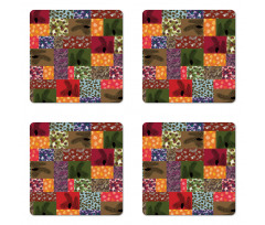 Colorful Pine Squares Art Coaster Set Of Four