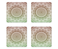 Ethnic Leafy Round Ornate Coaster Set Of Four