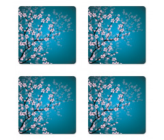 Ombre Spring Sakuras Coaster Set Of Four