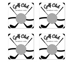 Golf Club Sign Members Only Coaster Set Of Four