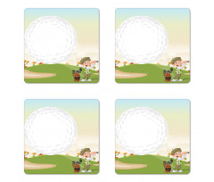 Little Boy Hitting the Ball Coaster Set Of Four