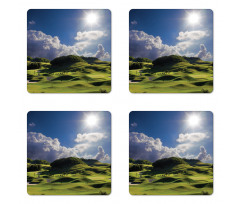 Summer Pasture Grassy Hills Coaster Set Of Four