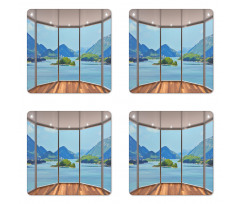 Beach Seaside Hills Window Coaster Set Of Four