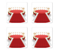 Round Stage with Stairs Coaster Set Of Four