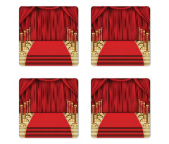 Carpet Gala Stage Curtain Coaster Set Of Four