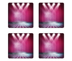 Stage Drapes Curtains Image Coaster Set Of Four