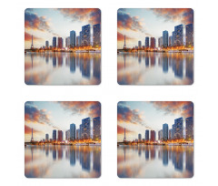 Buildings Dawn Reflection Coaster Set Of Four