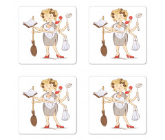 My Super Mom Housewife Coaster Set Of Four