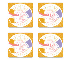 Mother Hands Bless Newlyweds Coaster Set Of Four