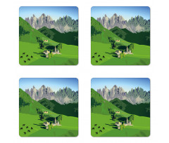 Alpine Mountains Meadow Coaster Set Of Four