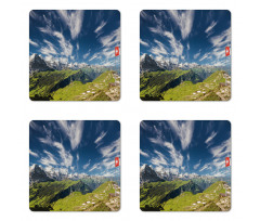 View of the Swiss Alps Coaster Set Of Four