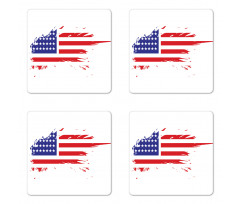 Grunge Flag Freedom Duty Coaster Set Of Four