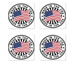 National Flag Stamp Design Coaster Set Of Four