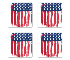 Vertical Hand-drawn Flag Coaster Set Of Four