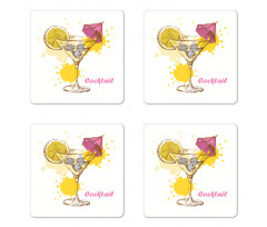 Vodka Martini Lemon Coaster Set Of Four