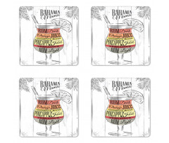 Bahama Mama Vintage Coaster Set Of Four