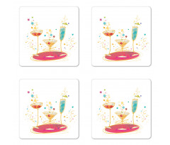 Different Drinks Coaster Set Of Four