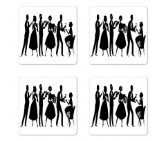 50s Party People Coaster Set Of Four