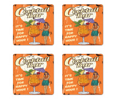 Hula Girl Cocktail Coaster Set Of Four