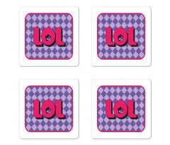 Laugh out Loud Checkered Coaster Set Of Four