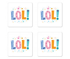 Message Expression Floral Coaster Set Of Four