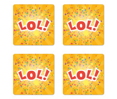 Cartoon Sound Effect Coaster Set Of Four