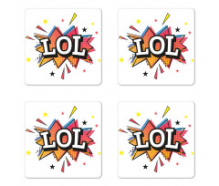 Speech Bubble Colorful Stars Coaster Set Of Four