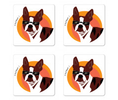 Cool Dog with Sunglasses Coaster Set Of Four