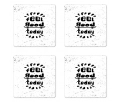 Grunge Words Skateboard Coaster Set Of Four