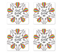 Phrase with the Balloons Coaster Set Of Four