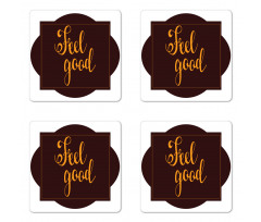 Optimist Words Geometric Coaster Set Of Four